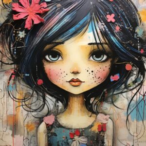 Transfer niña acuarela