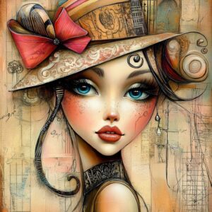 Transfer chica sombrero