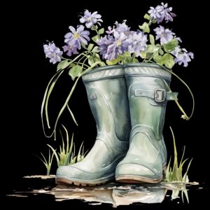 Transfer de botas con flores