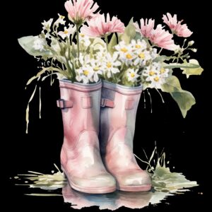 Transfer botas con flores