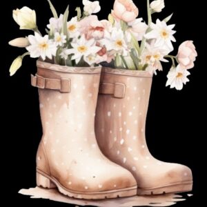 Transfer de botas y flores