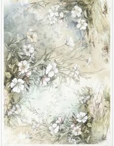 Papel arroz con flores
