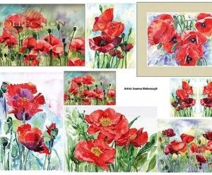 Papel con amapolas