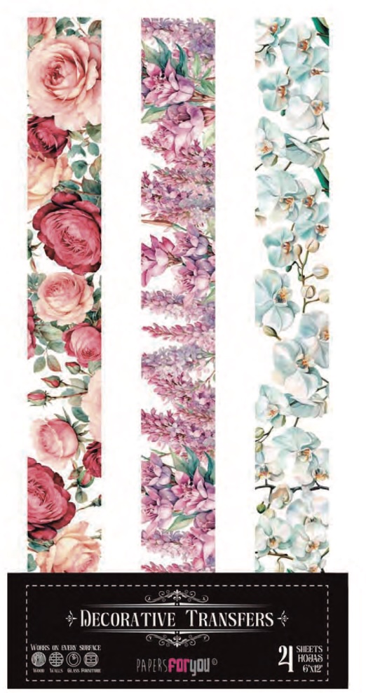 Transfer tiras florales